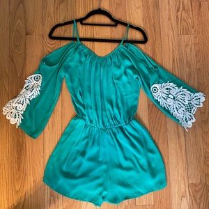 Green and Crepe Romper!